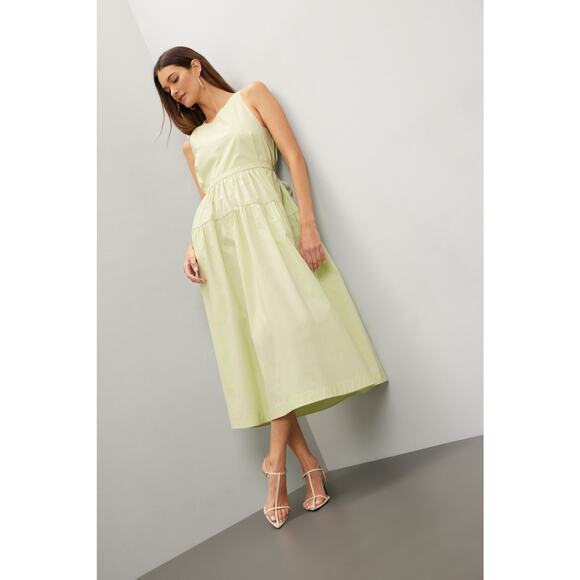 3.1 PHILLIP LIM X RTR Pale Yellow Sleeveless Belted Midi Dress Size 4 - Picture 3 of 16